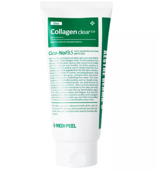 Коллагеновая пенка для умывания с CICA-комплексом Medi-Peel Green Cica Collagen Clear